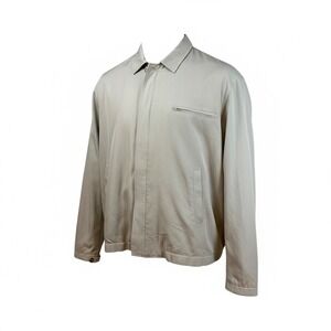 Axis Mens 2XT Silk Cotton Blend Lightweight Zip Up Jacket Beige‎